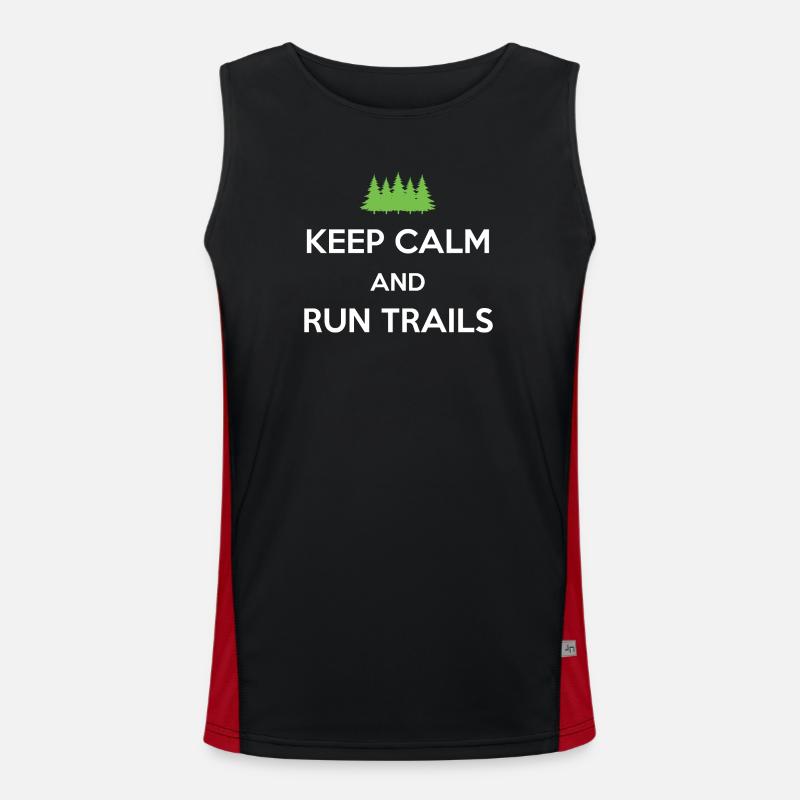 Keep Calm and Run Trails - Men's Functional Contrast Tank Top - black/red