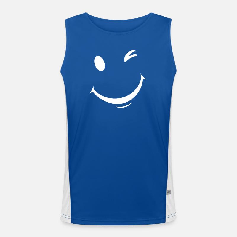 White wink expression Men's Functional Contrast Tank Top 