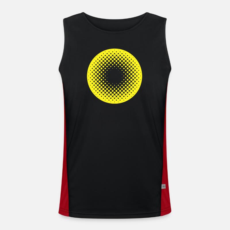 Sonnenkreis Halftone Muster Funktionelles Kontrast-Tank Top für Männer 