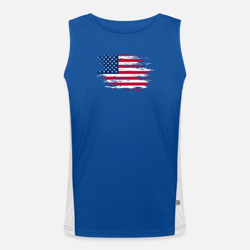 Drapeau des États-Unis utilisé Débardeur respirant contrasté Homme 