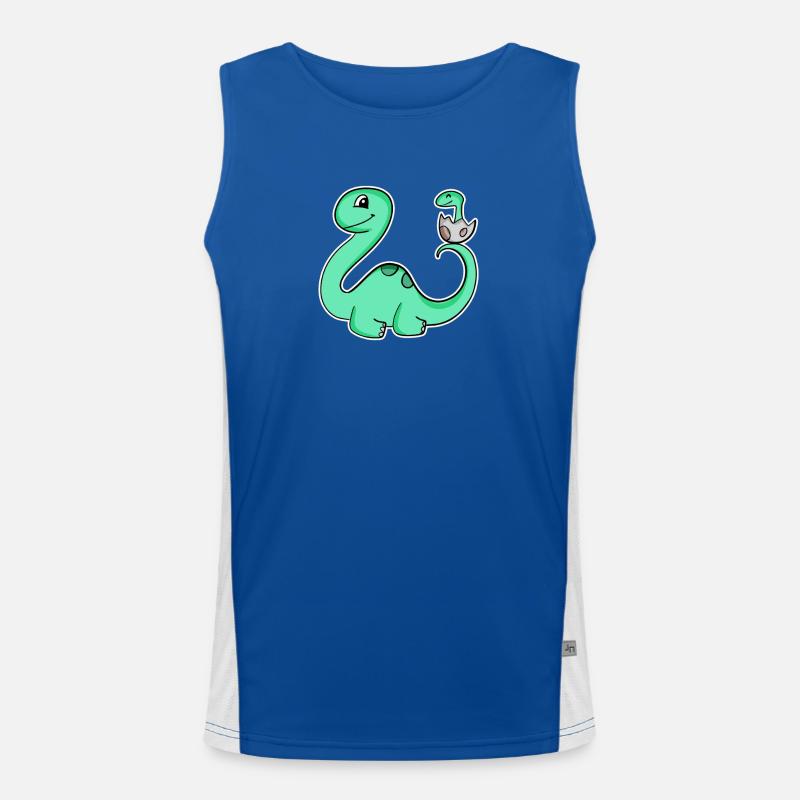 Dinosaure avec bébé dinosaure Débardeur respirant contrasté Homme 
