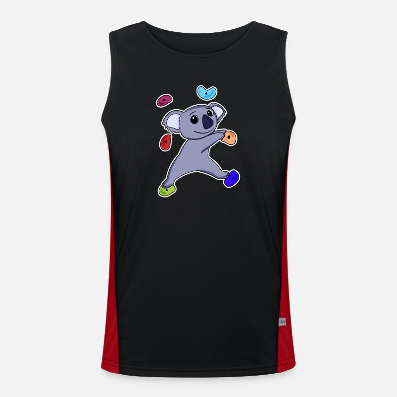 Climbing Koala - Men's Functional Contrast Tank Top - black/red
