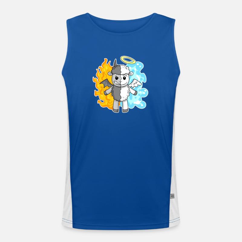 Schaf - Engel und Teufel Funktionelles Kontrast-Tank Top für Männer 