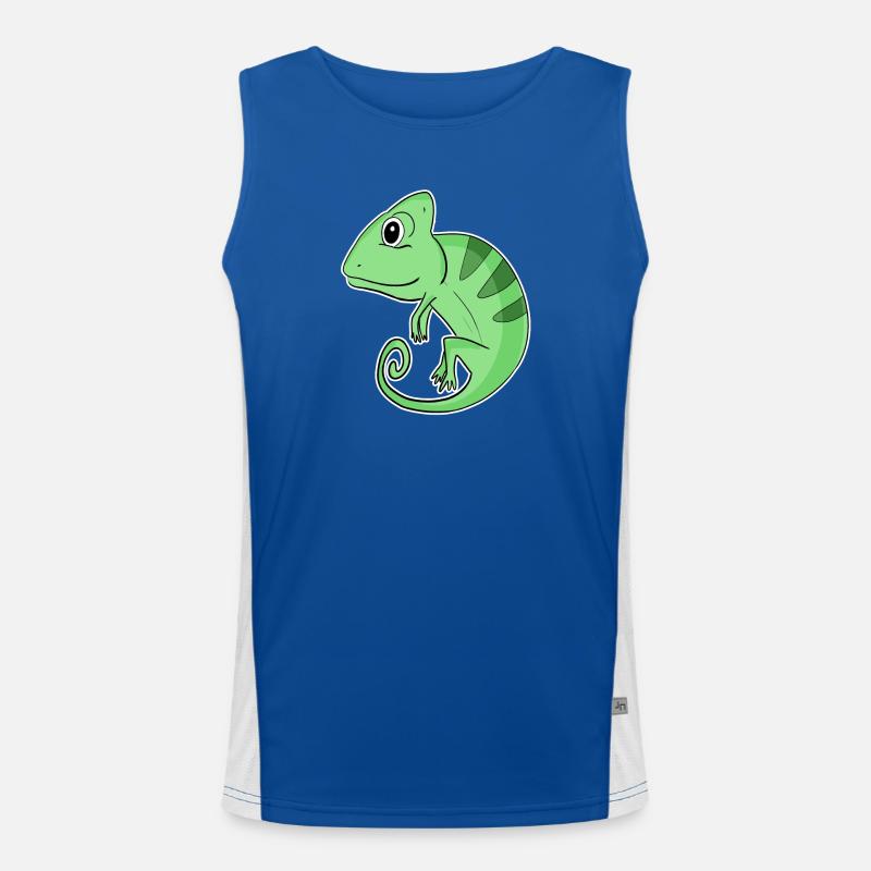 Chamäleons Chamäleon Funktionelles Kontrast-Tank Top für Männer 