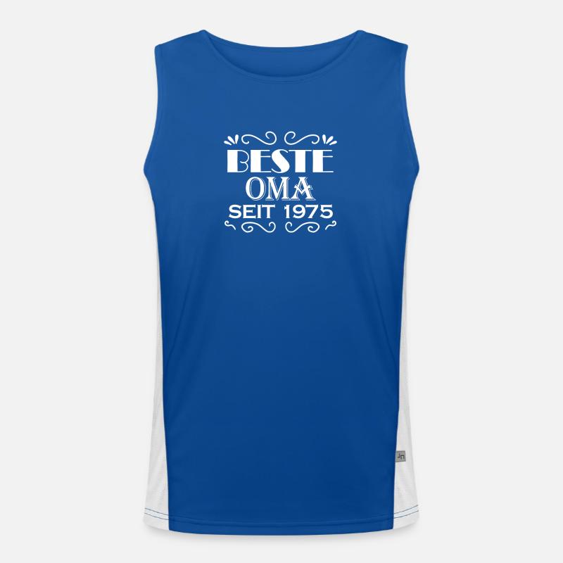 Beste Oma seit 1975 - Oma Geschenk Funktionelles Kontrast-Tank Top für Männer 