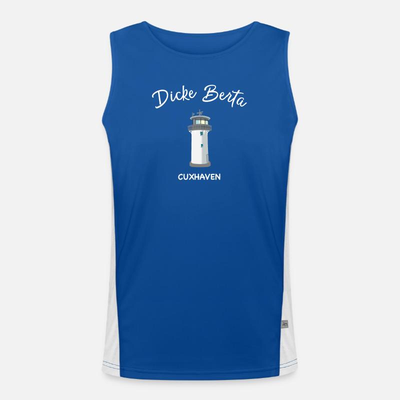 Lighthouse Dicke Berta, Cuxhaven, North Sea Men's Functional Contrast Tank Top 
