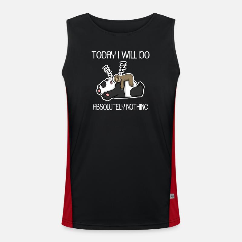 Do nothing - lazy - Men's Functional Contrast Tank Top  - black/red