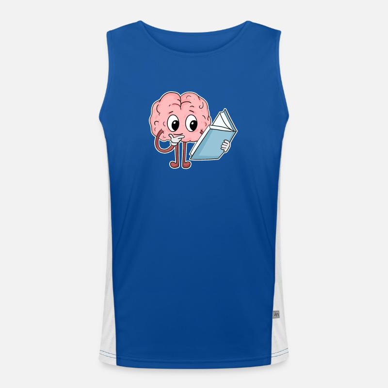 Reading Brain Funny Book Books Men's Functional Contrast Tank Top 