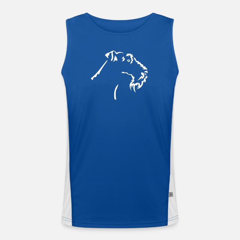 Fox Terrier Head "Black Edition" Men's Functional Contrast Tank Top 