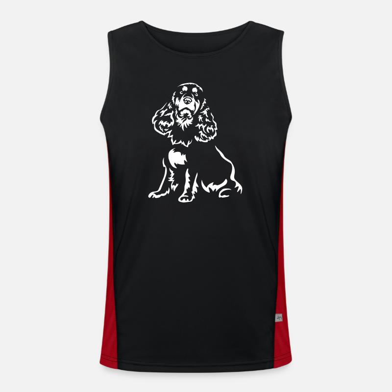 Cocker Spaniel "Black Edition" - Men's Functional Contrast Tank Top - black/red