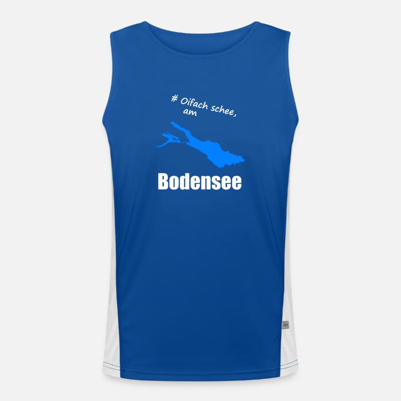 # Oifach schee, am Bodensee Funktionelles Kontrast-Tank Top für Männer 