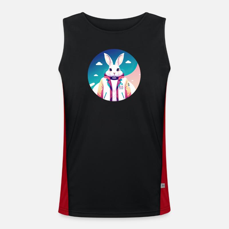 Bunny, Rabbit, Easter Bunny - Men's Functional Contrast Tank Top  - black/red