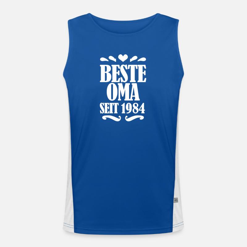 Beste Oma seit 1984 - Oma Geschenk Funktionelles Kontrast-Tank Top für Männer 