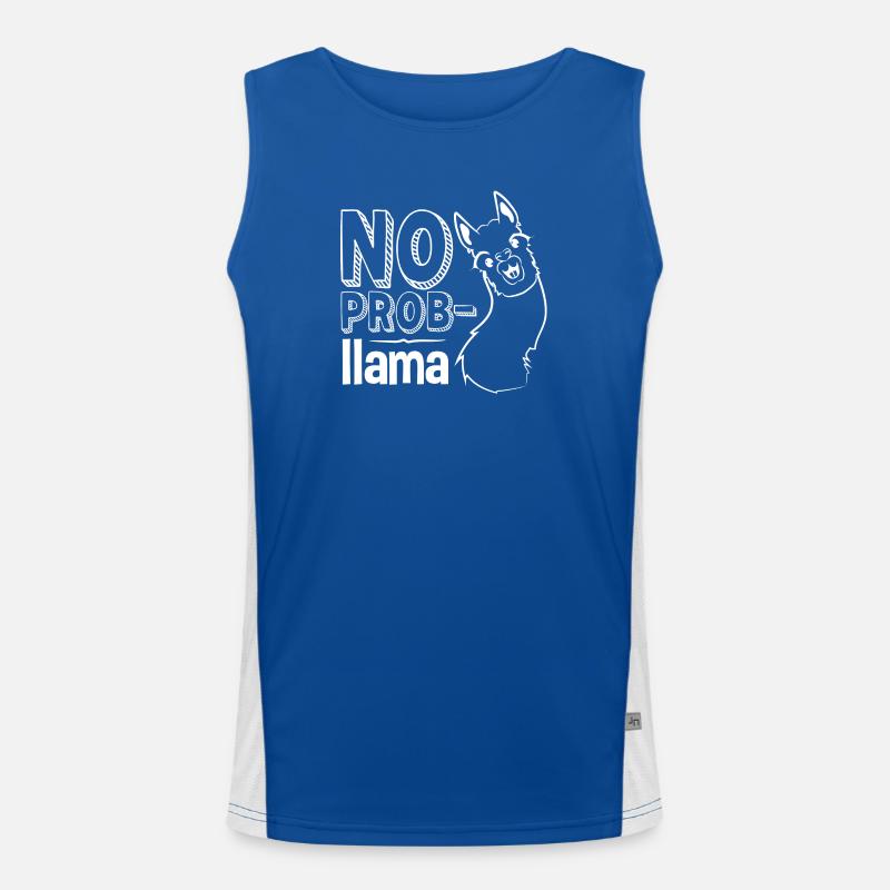 Lama, Lama-Humor, kein Problem Funktionelles Kontrast-Tank Top für Männer 
