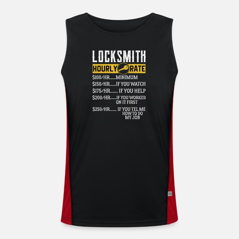 Locksmith Hourly rates Locksmith - Men's Functional Contrast Tank Top  - black/red