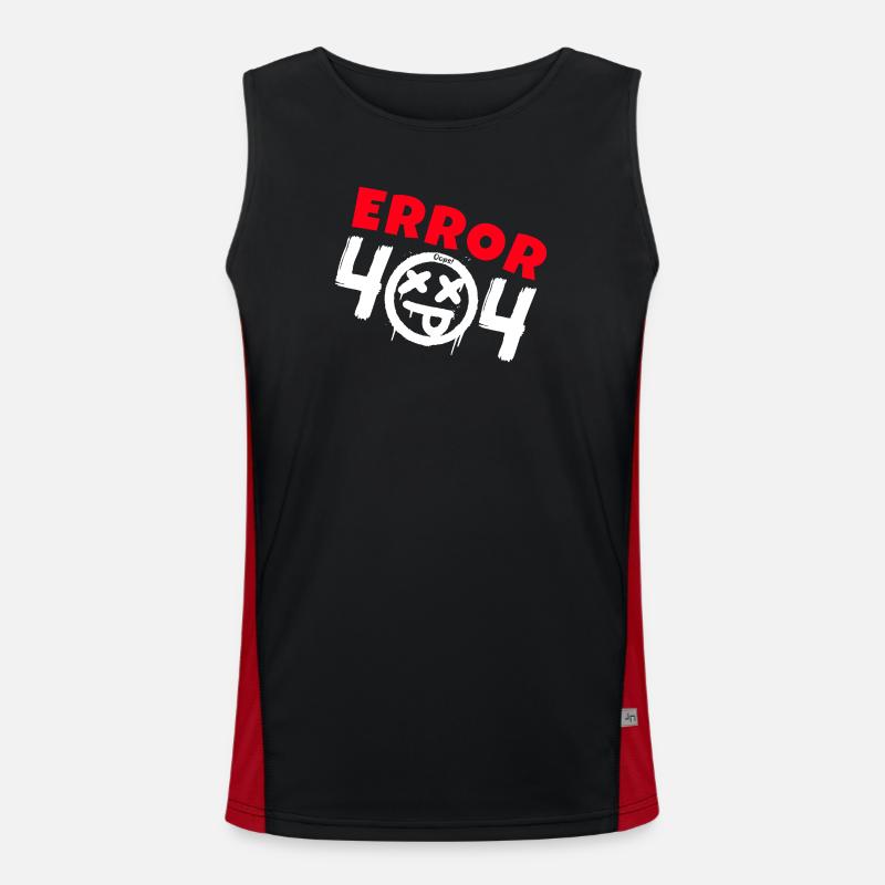 Error 404 Not Found - Men's Functional Contrast Tank Top - black/red