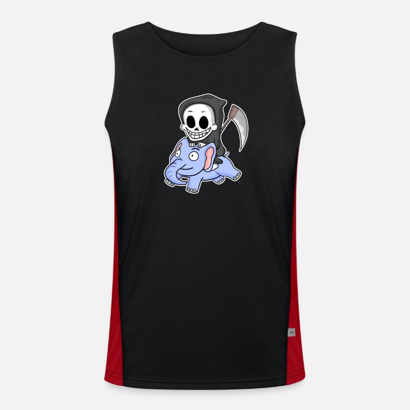 Grim Reaper Elephant - Men's Functional Contrast Tank Top - black/red