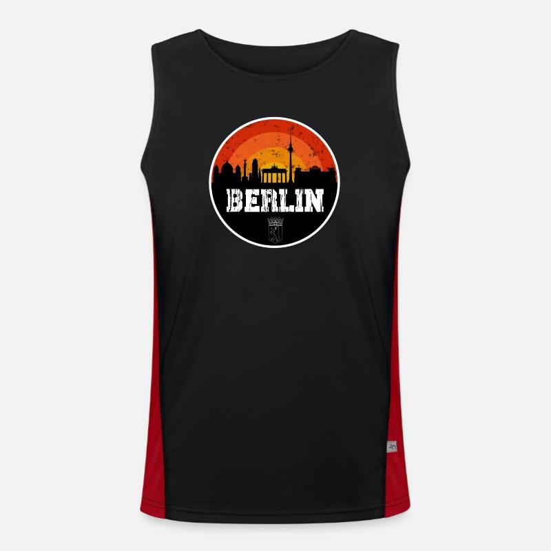 Berlin Skyline Original - Men's Functional Contrast Tank Top  - black/red