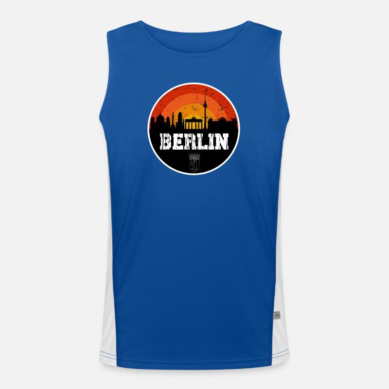 Berlin Skyline Original Funktionelles Kontrast-Tank Top für Männer 