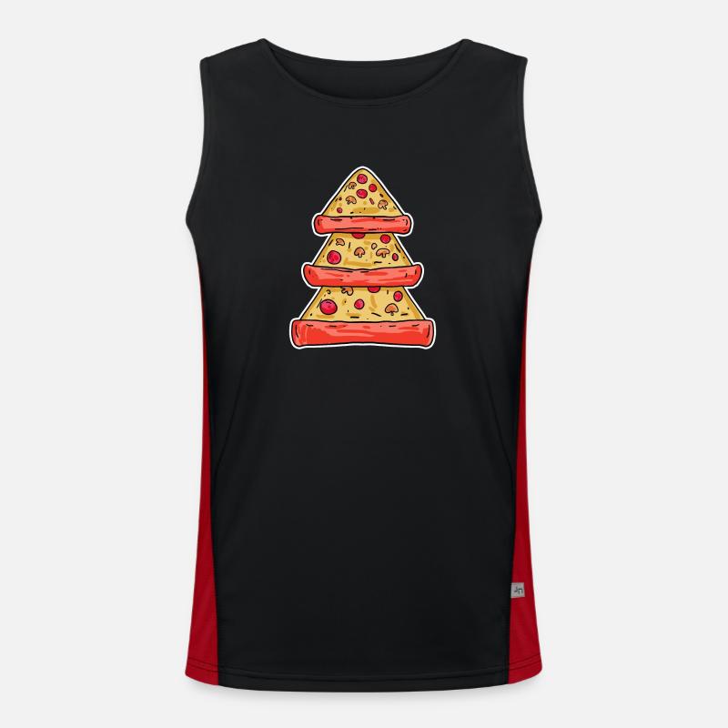Pizza Baum - Men's Functional Contrast Tank Top  - black/red