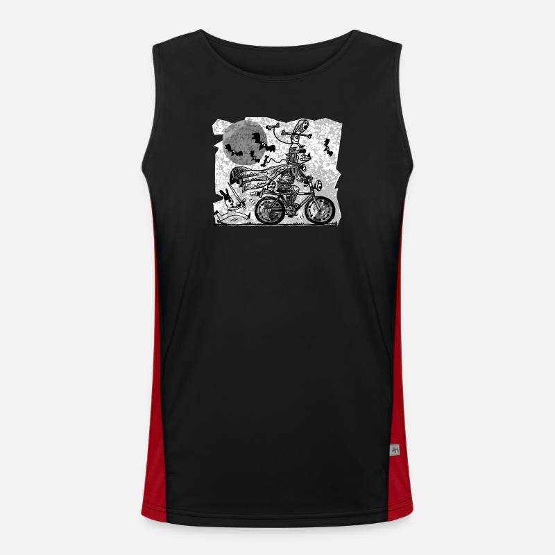 gothic cyclist - Men's Functional Contrast Tank Top  - black/red