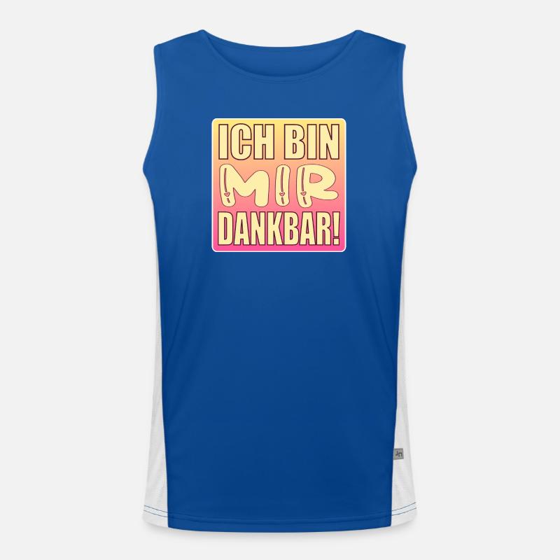 Ich bin mir dankbar - Selbstwert Funktionelles Kontrast-Tank Top für Männer 