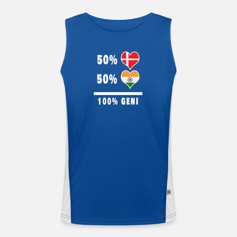 Inde et Danemark 100% drapeau de génie Débardeur respirant contrasté Homme 