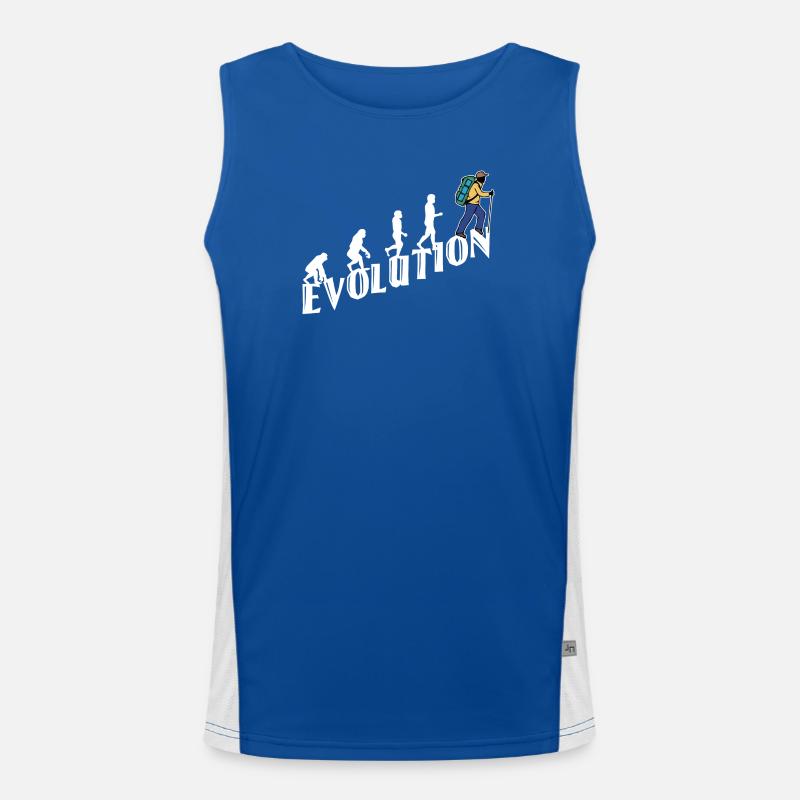 Evolution Wanderer Wandern Wanderung Bergwanderung Funktionelles Kontrast-Tank Top für Männer 