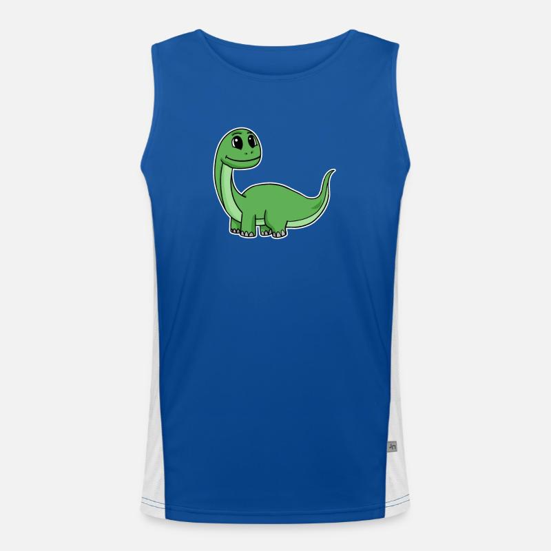 Petit dinosaure vert mignon Débardeur respirant contrasté Homme 