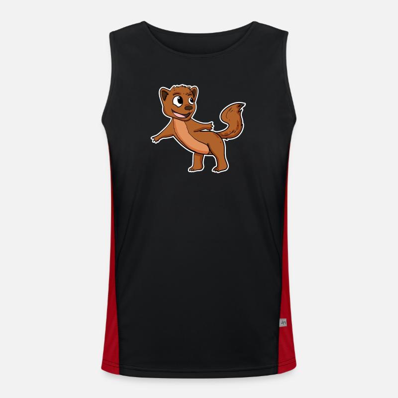 Weasel marten - Men's Functional Contrast Tank Top  - black/red