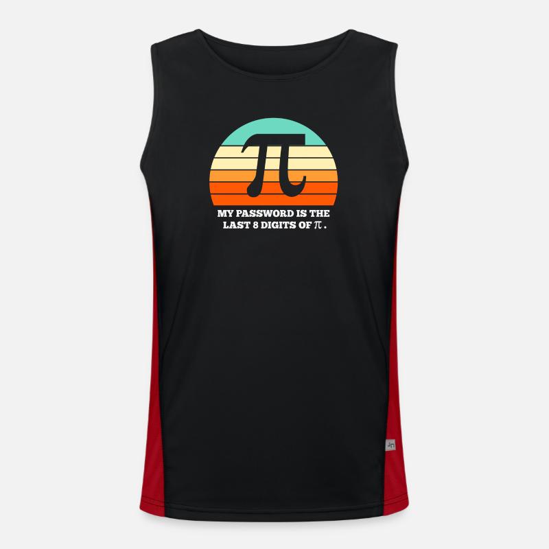 pi, math, mathematics - Men's Functional Contrast Tank Top  - black/red