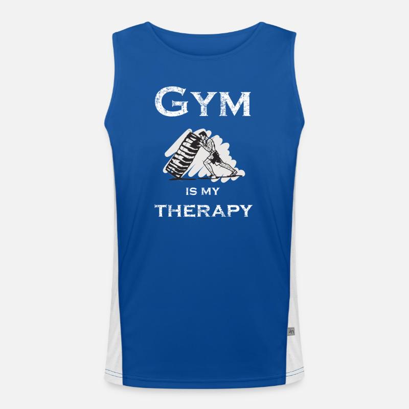 GYM IS MY THERAPY Funktionelles Kontrast-Tank Top für Männer 