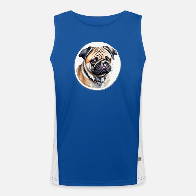 Mops Funktionelles Kontrast-Tank Top für Männer 