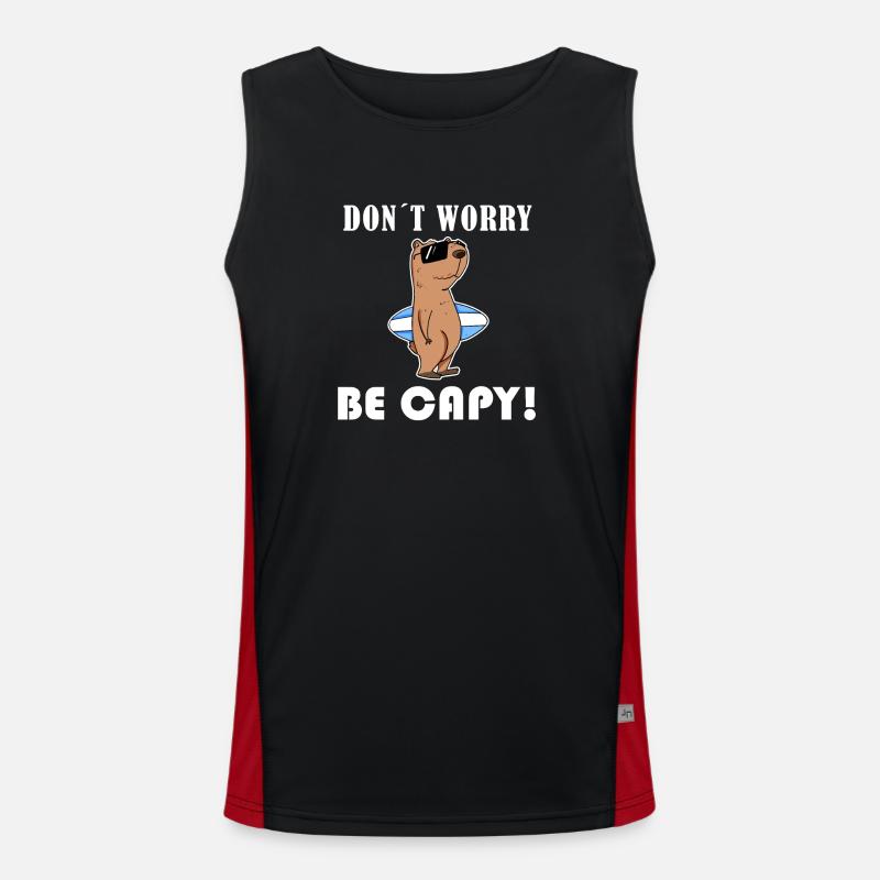 Capybara Capybara Gift - Men's Functional Contrast Tank Top  - black/red