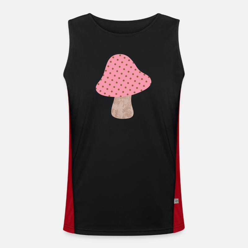 Pilz Punkte Muster Dots rosa Mädchen Glück lucky Funktionelles Kontrast-Tank Top für Männer 
