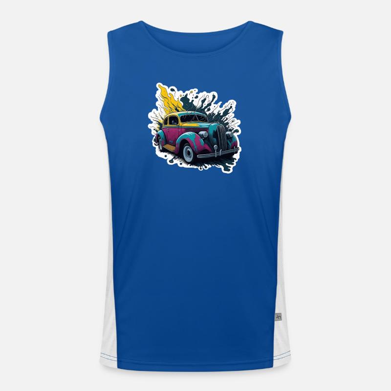 Farbiger Oldtimer Spritzer Funktionelles Kontrast-Tank Top für Männer 
