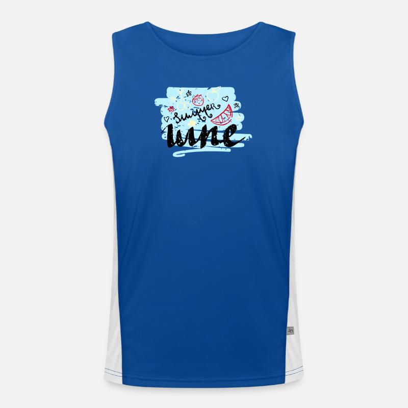 Sommer Scribble Früchte Funktionelles Kontrast-Tank Top für Männer 