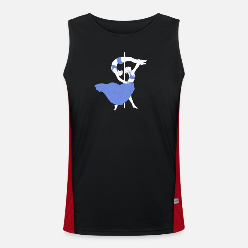 Pole Dance Blue Impression - Men's Functional Contrast Tank Top - black/red