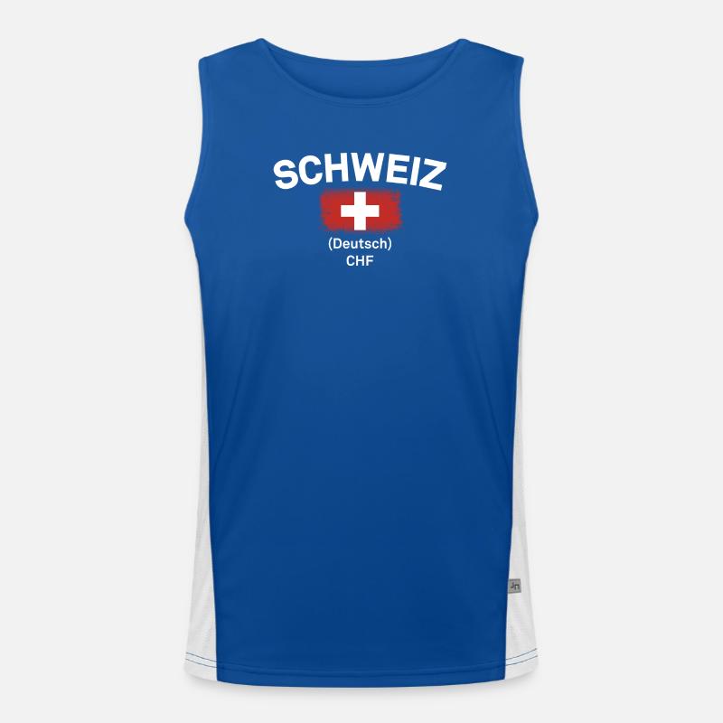 Drapeau suisse de la CHF Débardeur respirant contrasté Homme 