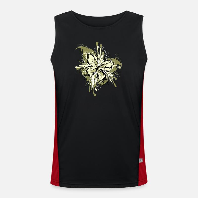 schmetterling abstrakt explosion Farben Grafik Funktionelles Kontrast-Tank Top für Männer 
