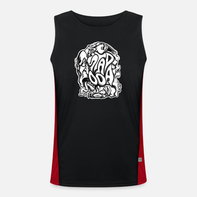 Stapooa2 - Men's Functional Contrast Tank Top  - black/red
