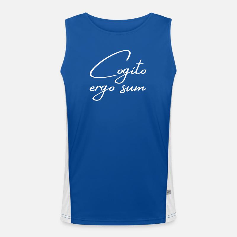 Cogito ergo sum - Ich denke also bin ich Funktionelles Kontrast-Tank Top für Männer 