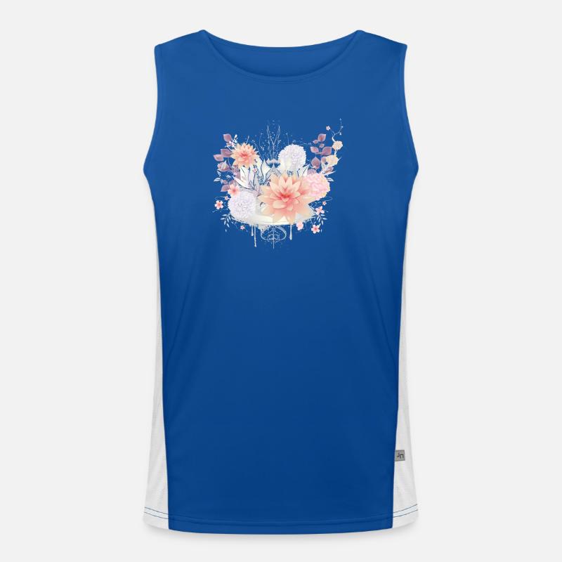 Composition des nénuphars et des fleurs d’hortensias Débardeur respirant contrasté Homme 