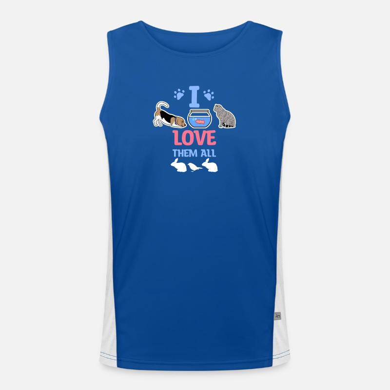 Dog Statement Cat Pets Aquarium Fish Bunny Men's Functional Contrast Tank Top 