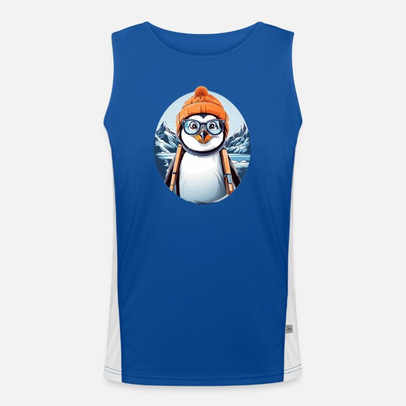 Süßer Pinguin Funktionelles Kontrast-Tank Top für Männer 