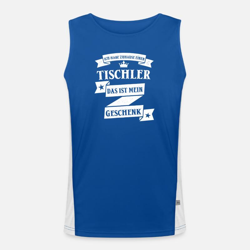 Lustiger Tischler Schreiner Beruf Spruch Funktionelles Kontrast-Tank Top für Männer 