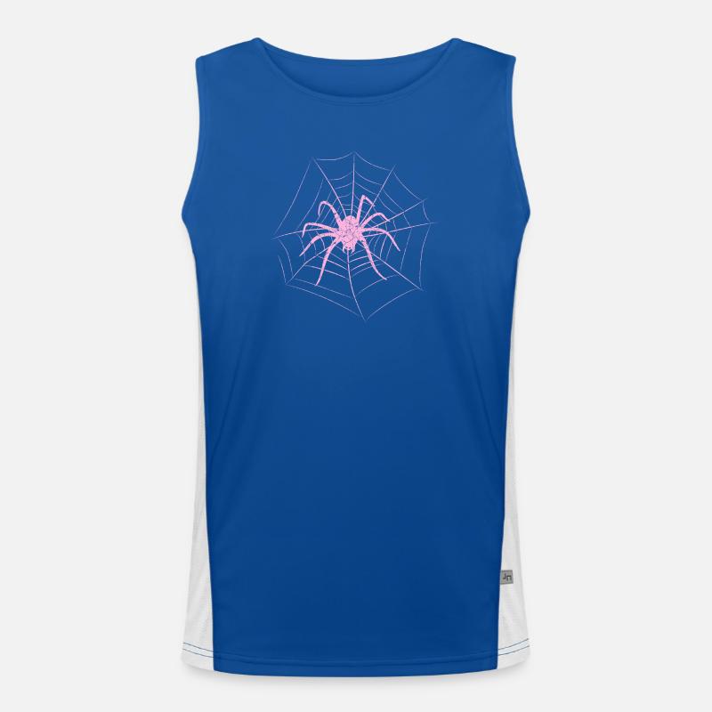 Spinne im Netz Halloween Funktionelles Kontrast-Tank Top für Männer 
