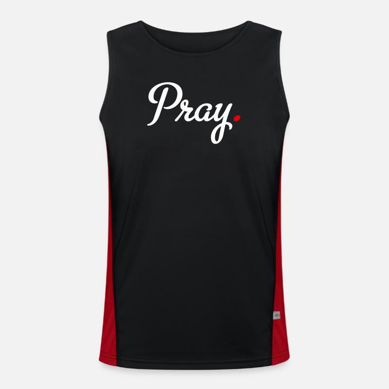 pray - Men's Functional Contrast Tank Top  - black/red