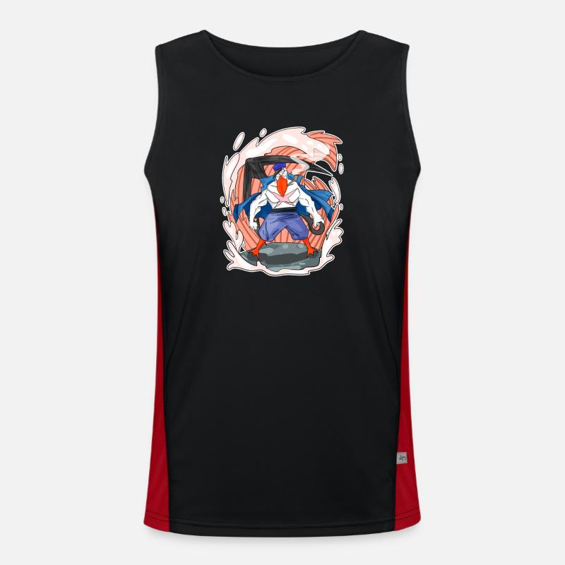 Gull - Men's Functional Contrast Tank Top - black/red