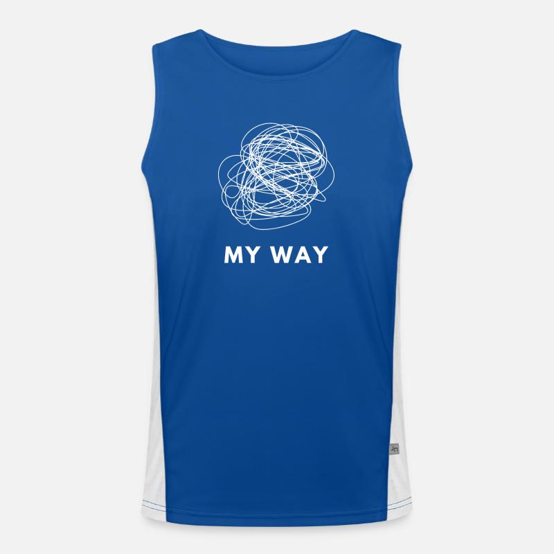 My Way Chaotic Mind Overthinker Aussage Tee Funktionelles Kontrast-Tank Top für Männer 